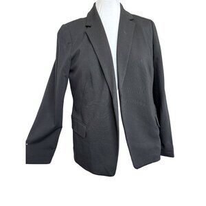 Chico’s Blazer Black Women 12/14 Chico size2 Fully lined Open Front Notch Collar